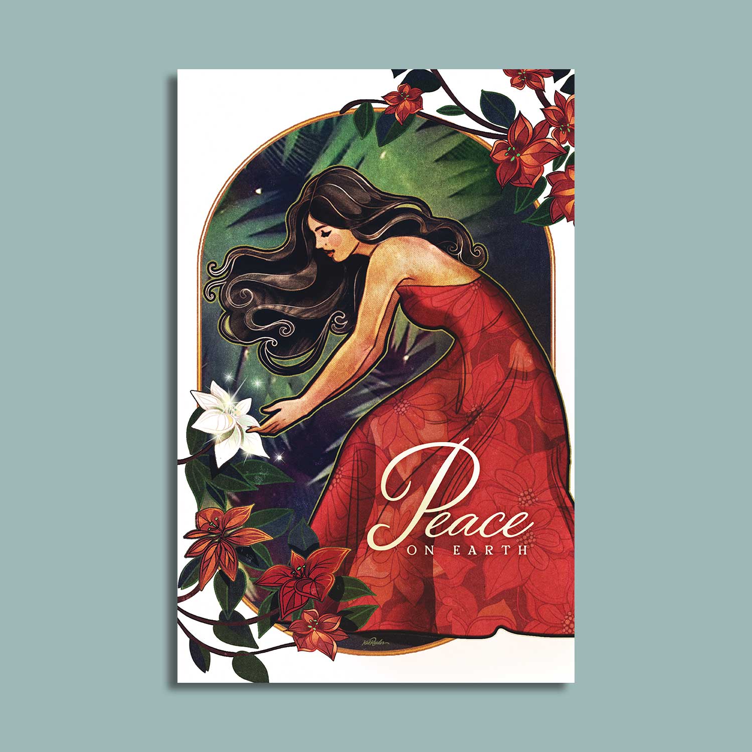 tropical christmas dress Peace on Earth – Greeting Card – The Art of Kat Reeder beach days Graduation Dresses | JJ's Size:CHILD-3XS-6-12 Months SECOND-LOOK