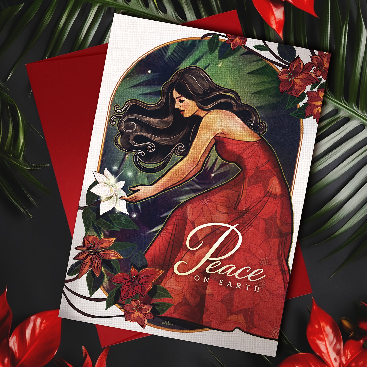 Peace on Earth – Tropical Christmas Greeting Card