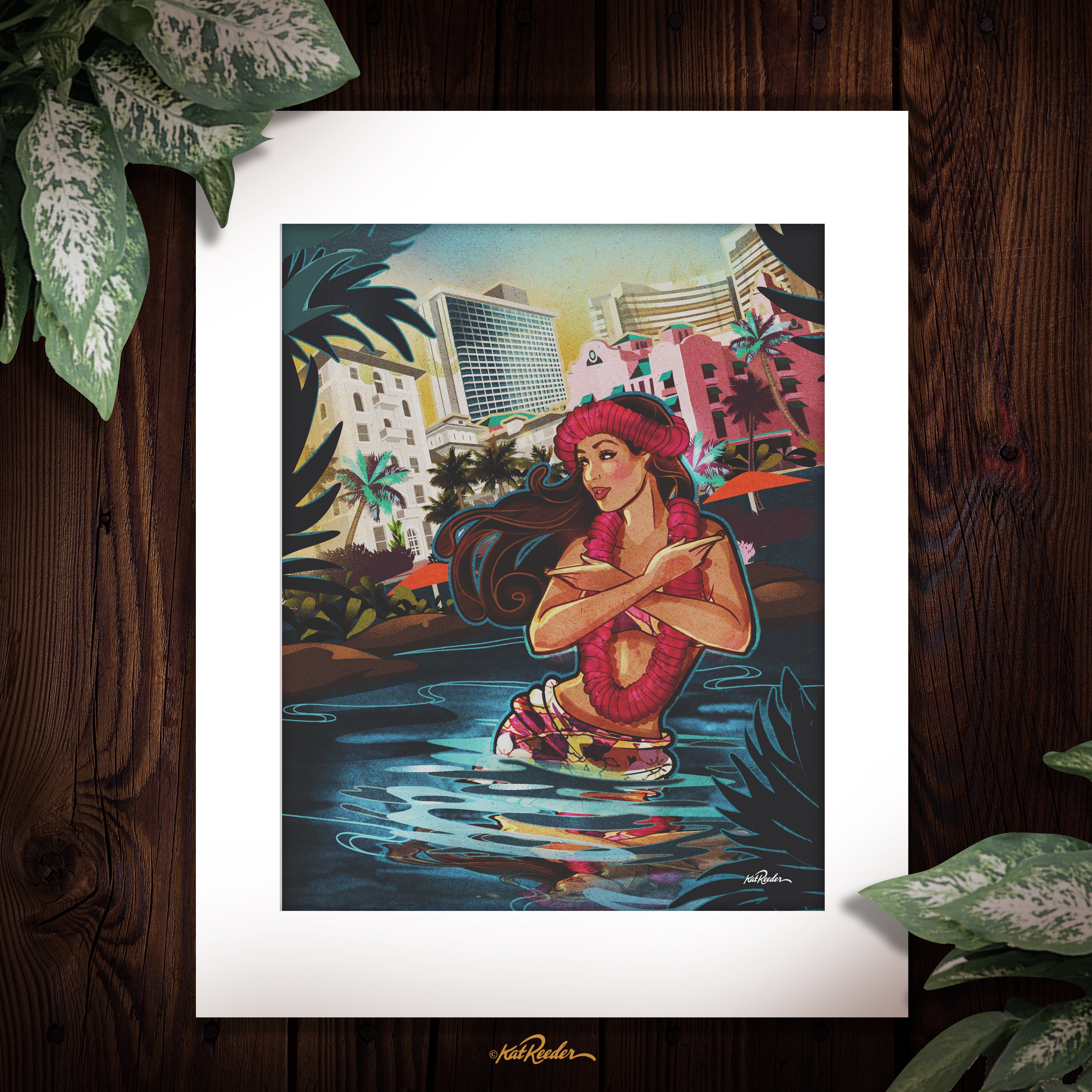 Hawaiian nostalgia print 絵画 - 美術品/アンティーク