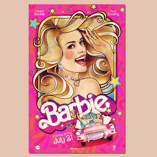 Barbie Movie Poster Print 11x17 | Retro Barbie Art by Kat Reeder