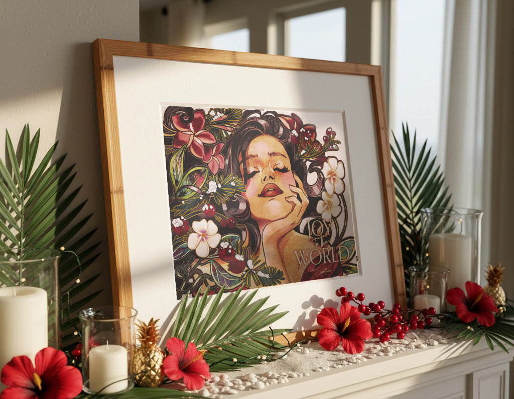 Joy to the World – Tropical Christmas Art Print