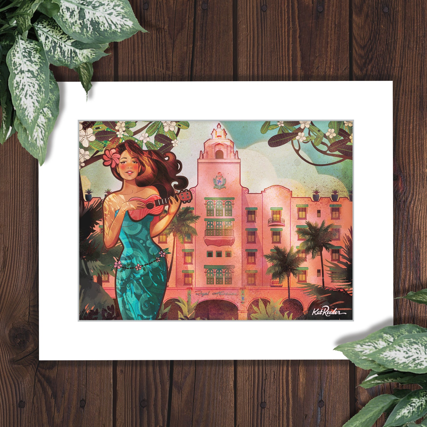 pink hotel, royal hawaiian hotel, sheraton waikiki, collections hawaii, waikiki shopping, hawaii souvenir, hawaii vacation, hula girl art, vintage hawaii travel poster